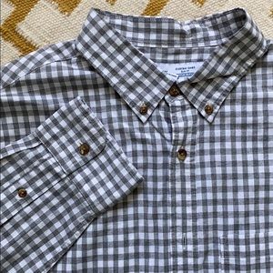 Grey white checker button down